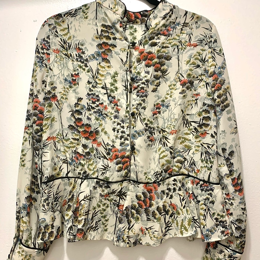 NWOT Zara Flowy / floral button down top